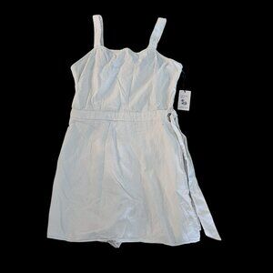 Sincerely Jules Off White Denim Sleeveless Skort Smocked Romper Womens XL New